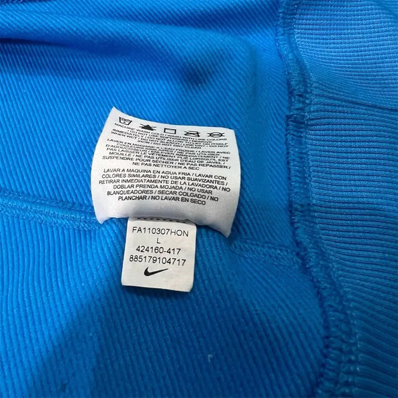 Nike Women's Dri-FIT Track Jacket Blue Size L Full Zip Post Y2K - Picture 8 of 9